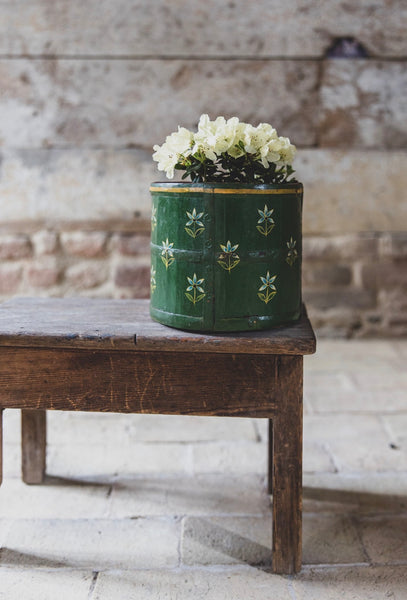 Swedish Folk Art Wooden Pot