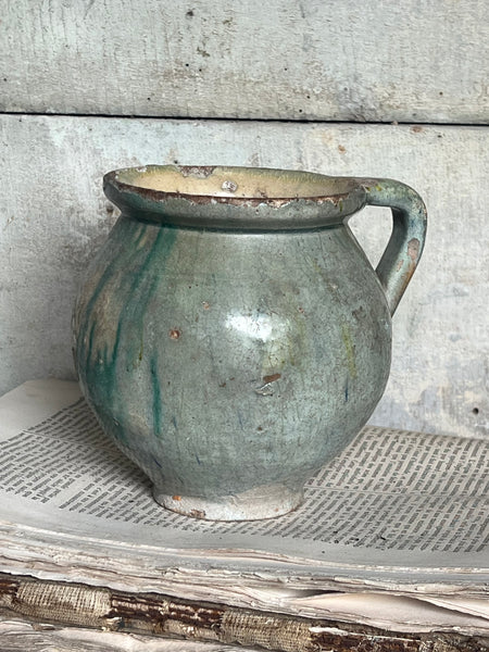 French Vintage Chippy Earthenware Pot