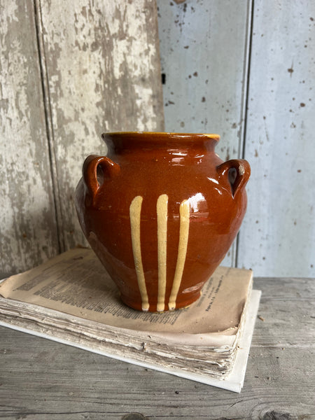 Small Rustic Glazed Earthenware Pot