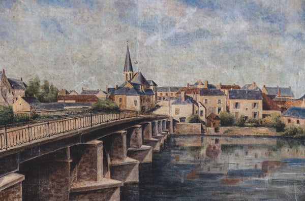 French Town Oil Painting on Canvas 1929