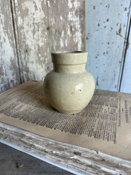 French Vintage Mustard Stoneware Jar