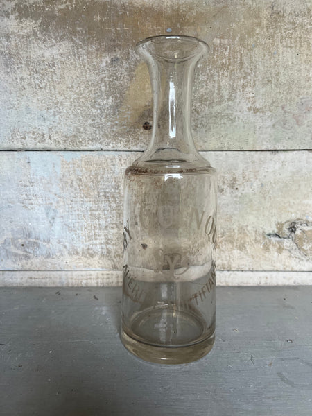 Etched French Glass Bottle