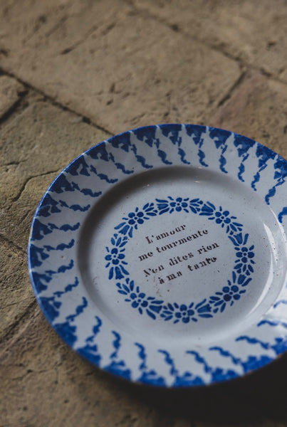 Antique French Quote Plate