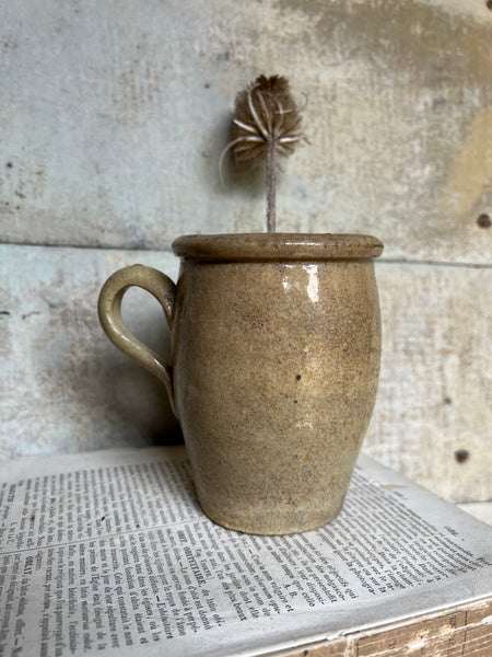 Vintage French Handled Stoneware Pot