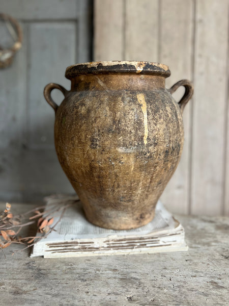 Vintage Tall Huge Natural Earthenware Vase