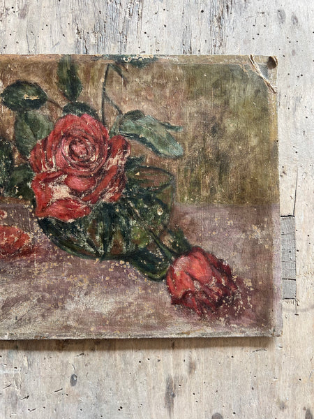 Gorgeous French Vintage Rose Painting