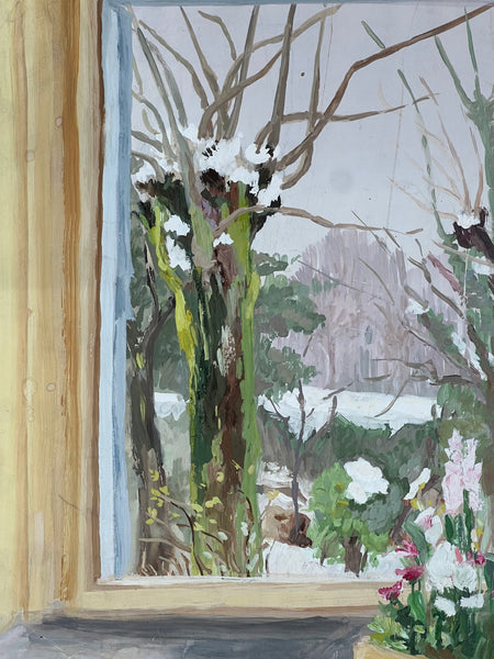 Sweet Vintage French Oil Painting