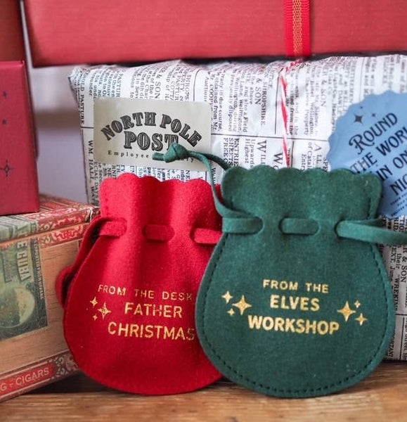 From the desk of Father Christmas velvet pouch