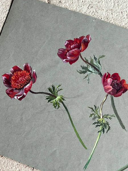Gorgeous Floral Vintage Painting Double Side