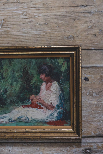Sweet Antique French Painting