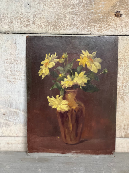 Small Floral Oil on Board