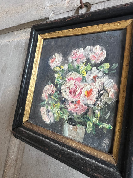 Small Framed Floral Oil Painting