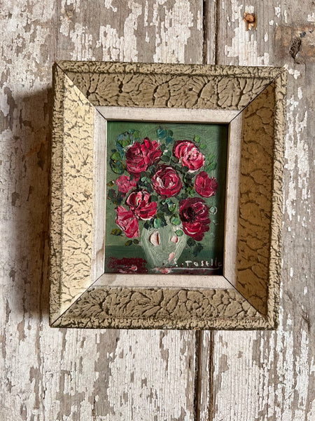 Small Framed Floral Oil Painting