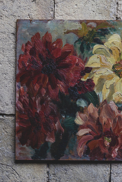 Beautiful French Floral Oil on Board