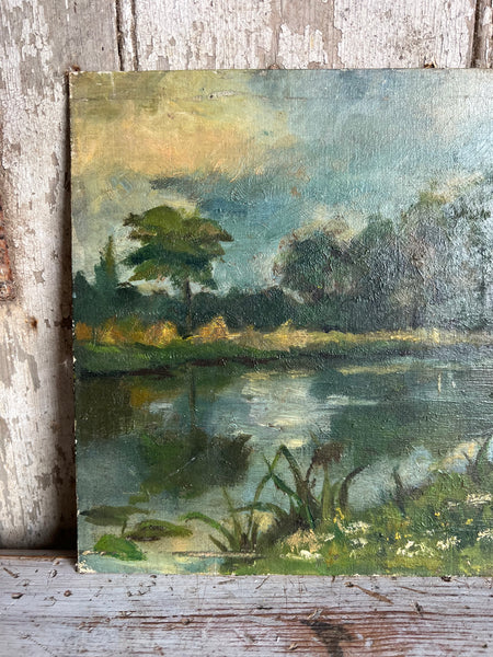 French Landscape Oil on Board