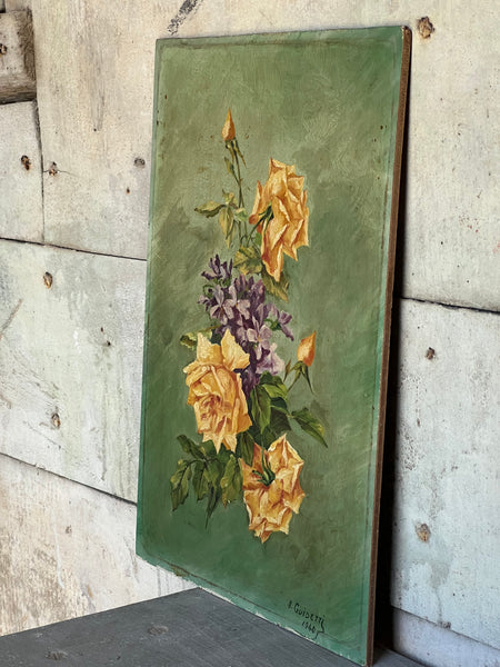 Floral Oil Painting on Board 1940