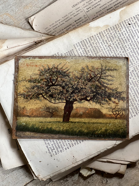 Antique French Tree Painting