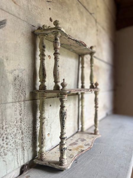 Gorgeous chippy paint vintage shelf unit