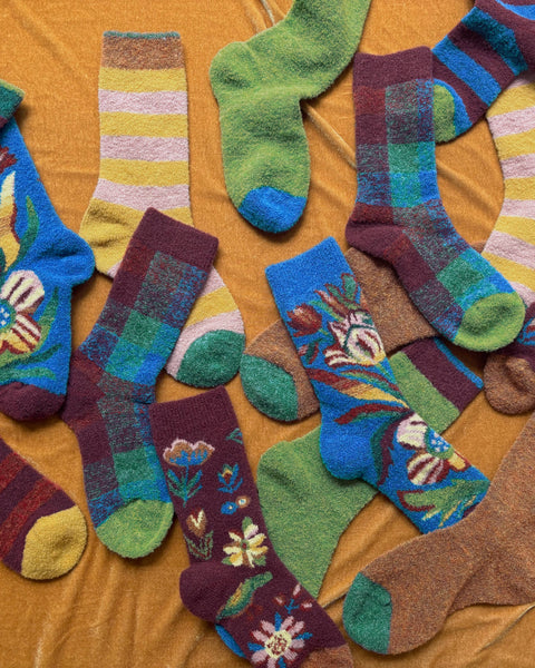 Bonne Maison Mousse Indigo Striped Socks