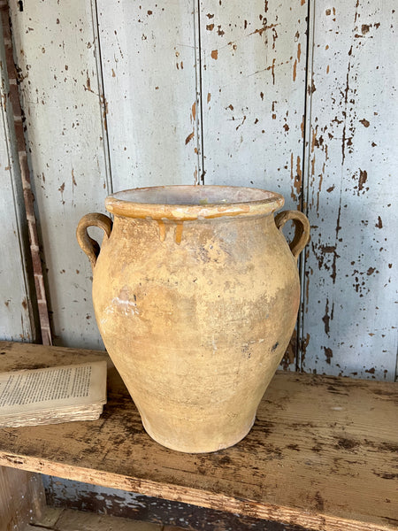 French Vintage Tall Huge Natural Earthenware Vase