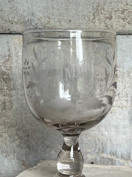 Vintage French Etched Glass