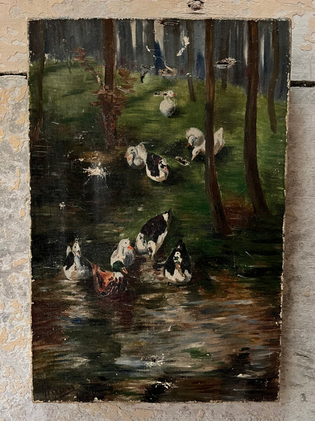 Duck Oil Painting on Canvas