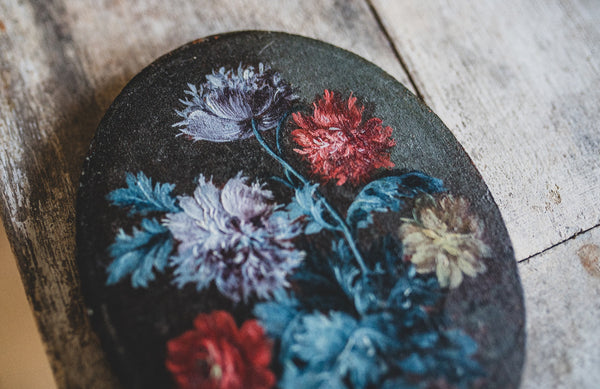 Small Floral Painting On Board
