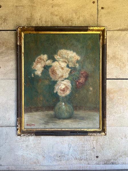 Beautiful Framed French Floral Oil