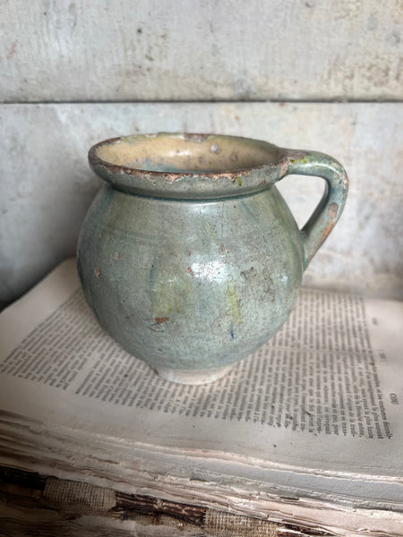 French Vintage Chippy Earthenware Pot