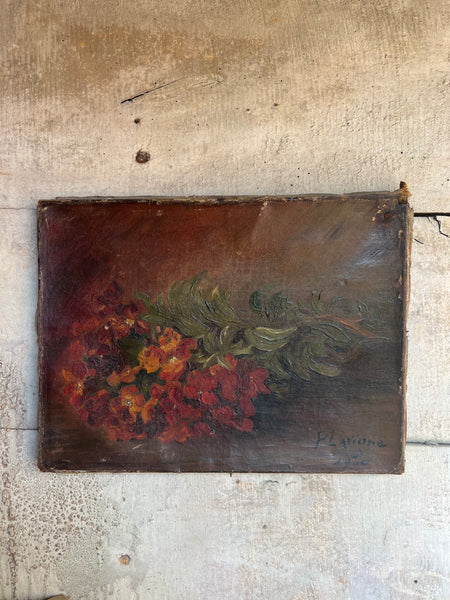 Dark Floral Oil on Canvas 1900