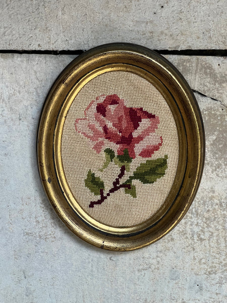 Vintage French Framed Embroidery