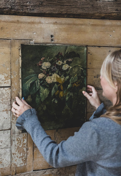 Dark Floral Oil on Canvas