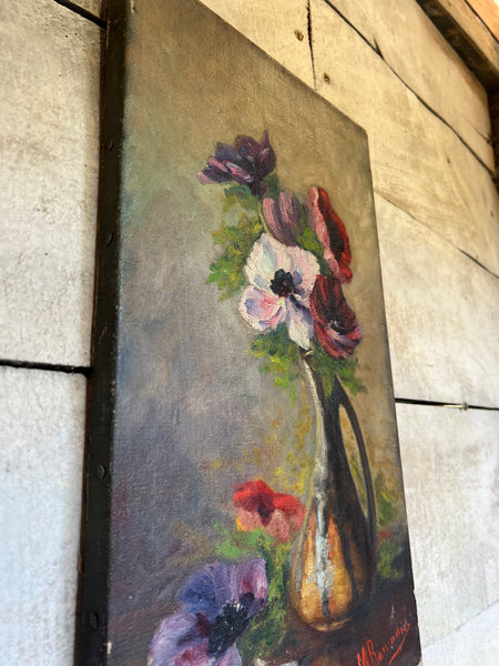 French Floral Oil on Canvas