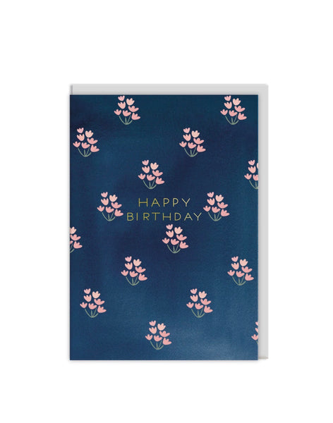 Dainty Block Print Birthday Card