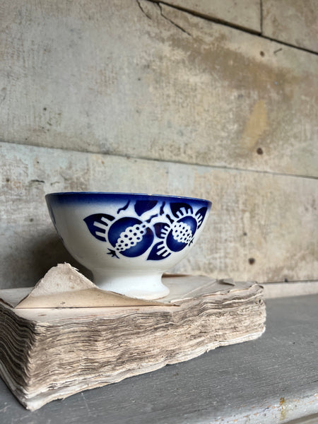 Bright Blue Stencilled Cafe Au Lait