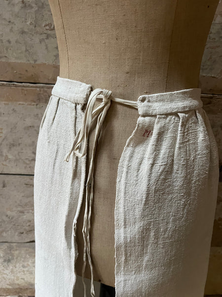 Vintage French Linen Half Apron