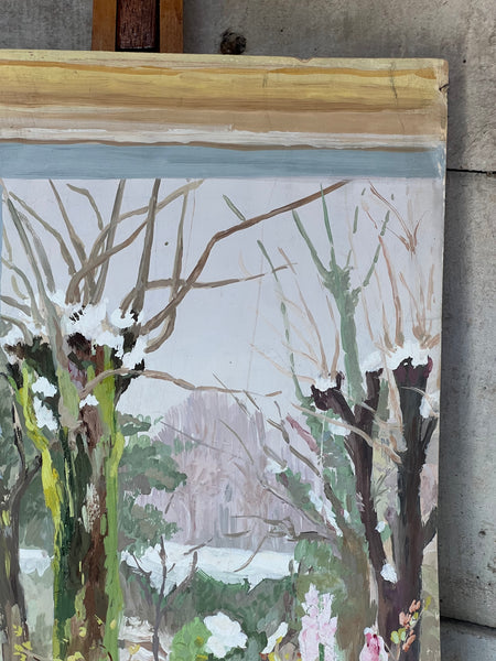 Sweet Vintage French Oil Painting