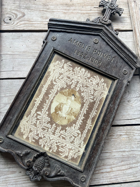 Antique Carved Memorial Frame