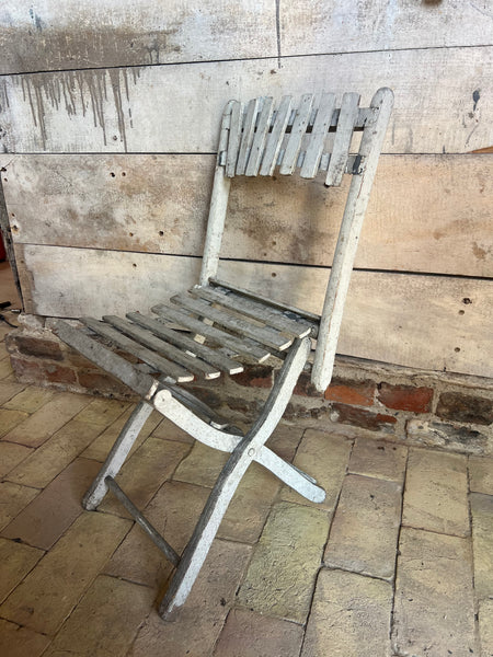 Gorgeous Vintage French Chippy Paint Folding Chair