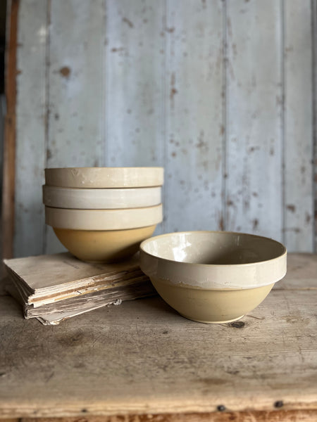 French Large Rustic Stoneware Bowls