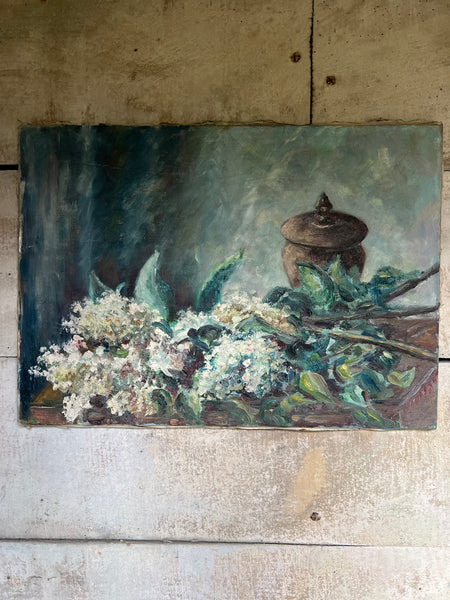 French Floral Oil on Canvas