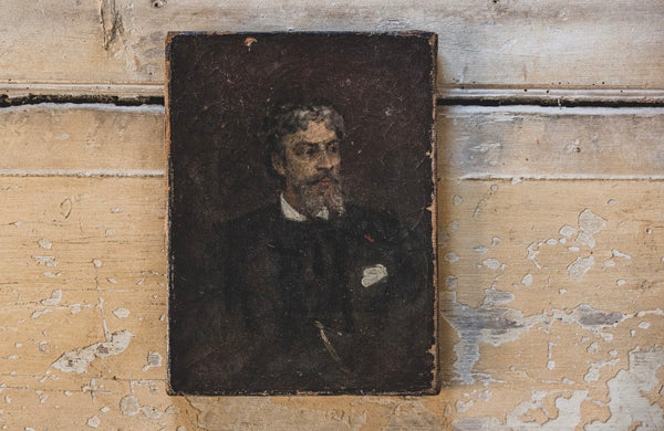 Antique French Portrait on Canvas