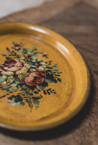 Vintage Hand Painted Floral Tray