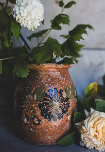 Vintage French Floral Pot