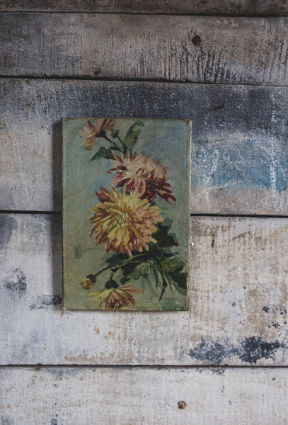 Small French Floral Oil on Canvas