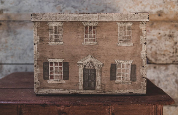 Gorgeous Painted Antique Hat box