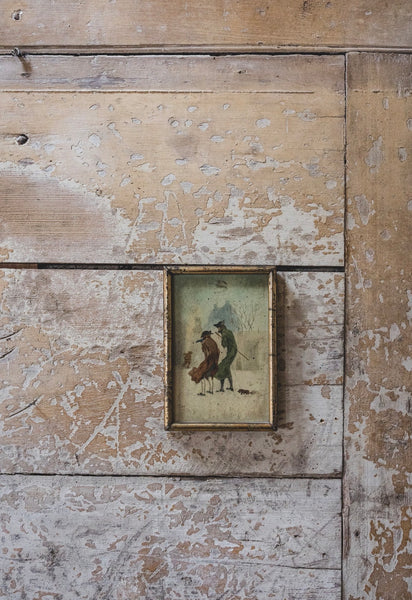 Sweet Antique Framed Cold Snap Painting