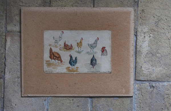 1944 Chicken Painted Sketches