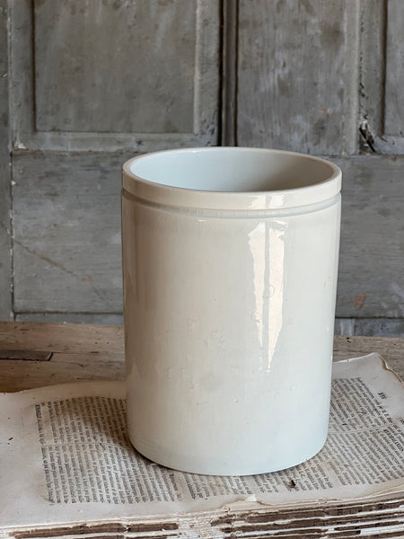 Antique Large White Confiture Pot