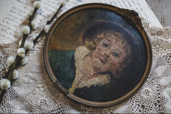 Framed Vintage French Portrait